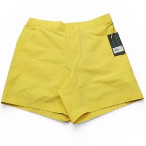 VRST Relaxed Fit Sport Shorts Mens Medium Yellow Seersucker Texture NWT